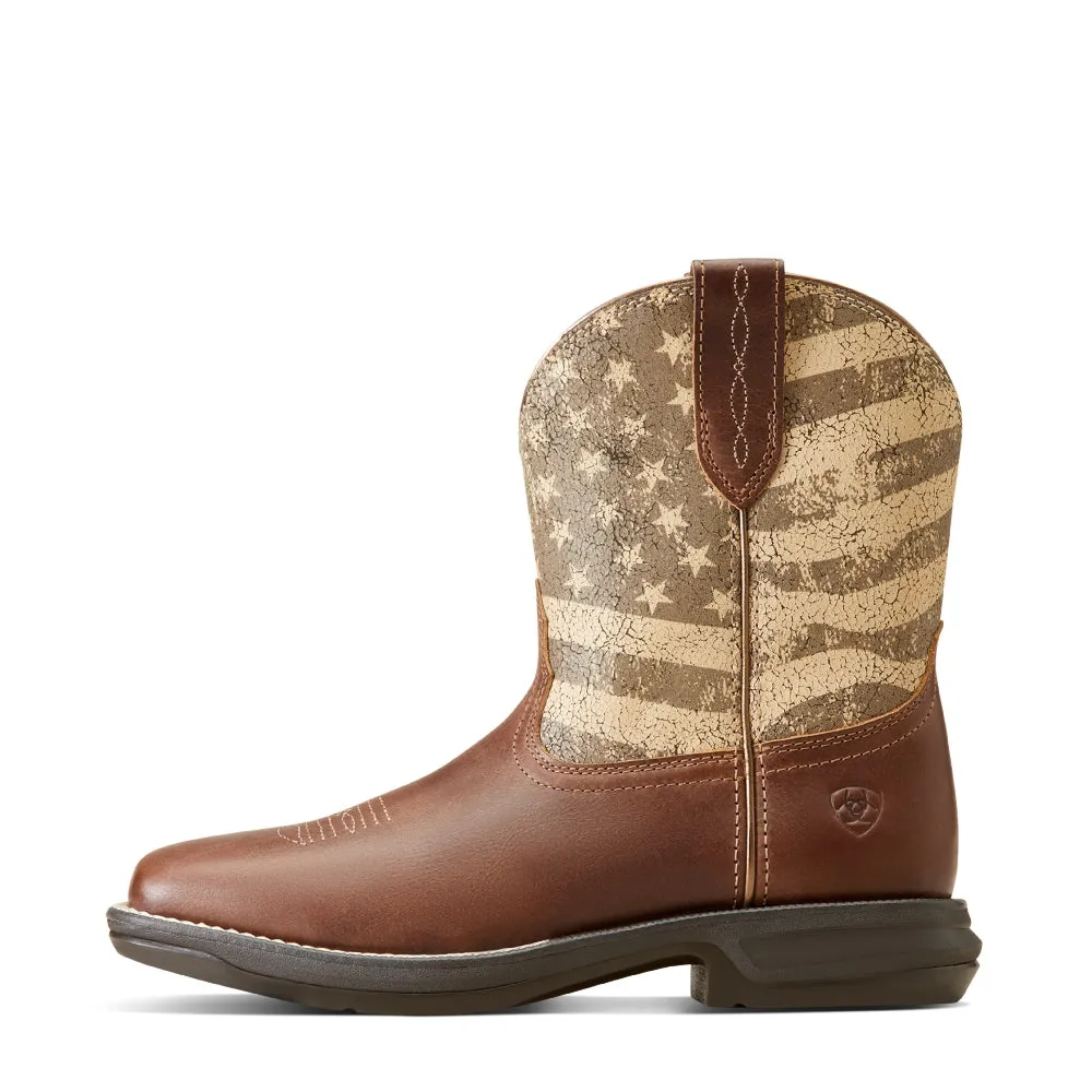 10046944 Ariat Women's Anthem Shortie Myra Cowboy Boot - River Road / Neutral Flag
