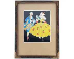 1920s Art Deco Illustration Print The Gallant Signed Cole George Pulman & Sons Ltd
