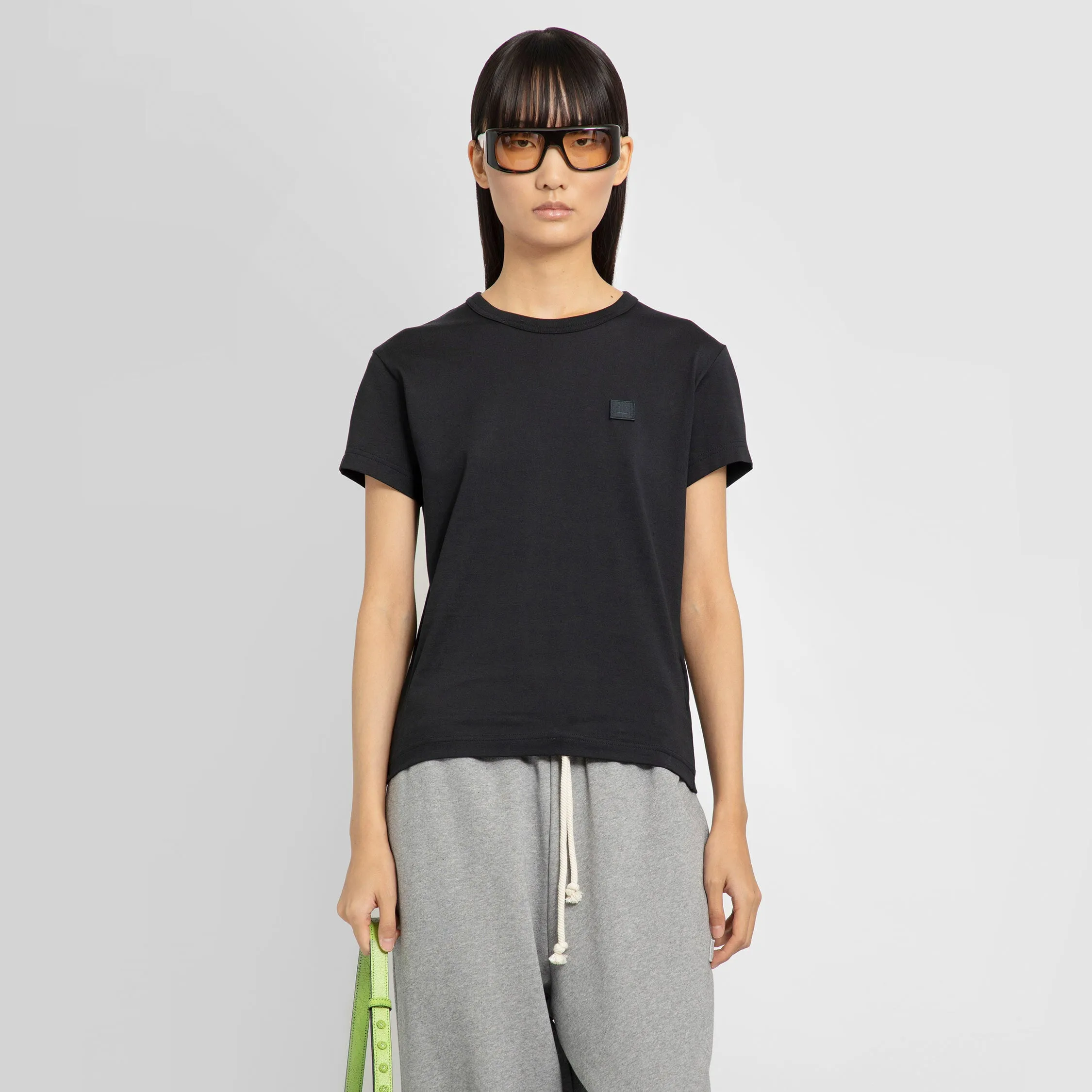 ACNE STUDIOS WOMAN BLACK T-SHIRTS & TANK TOPS