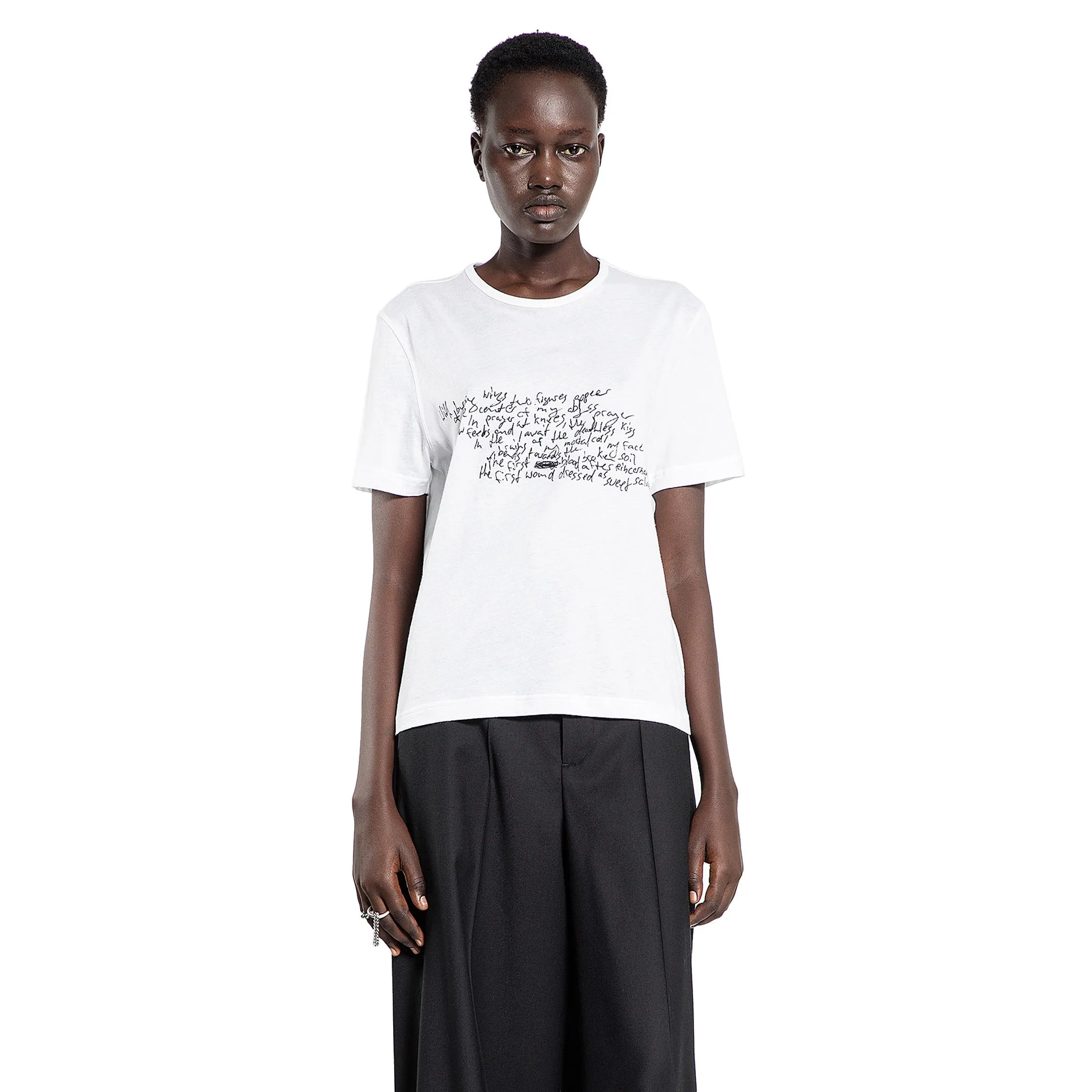 ANN DEMEULEMEESTER WOMAN WHITE T-SHIRTS & TANK TOPS