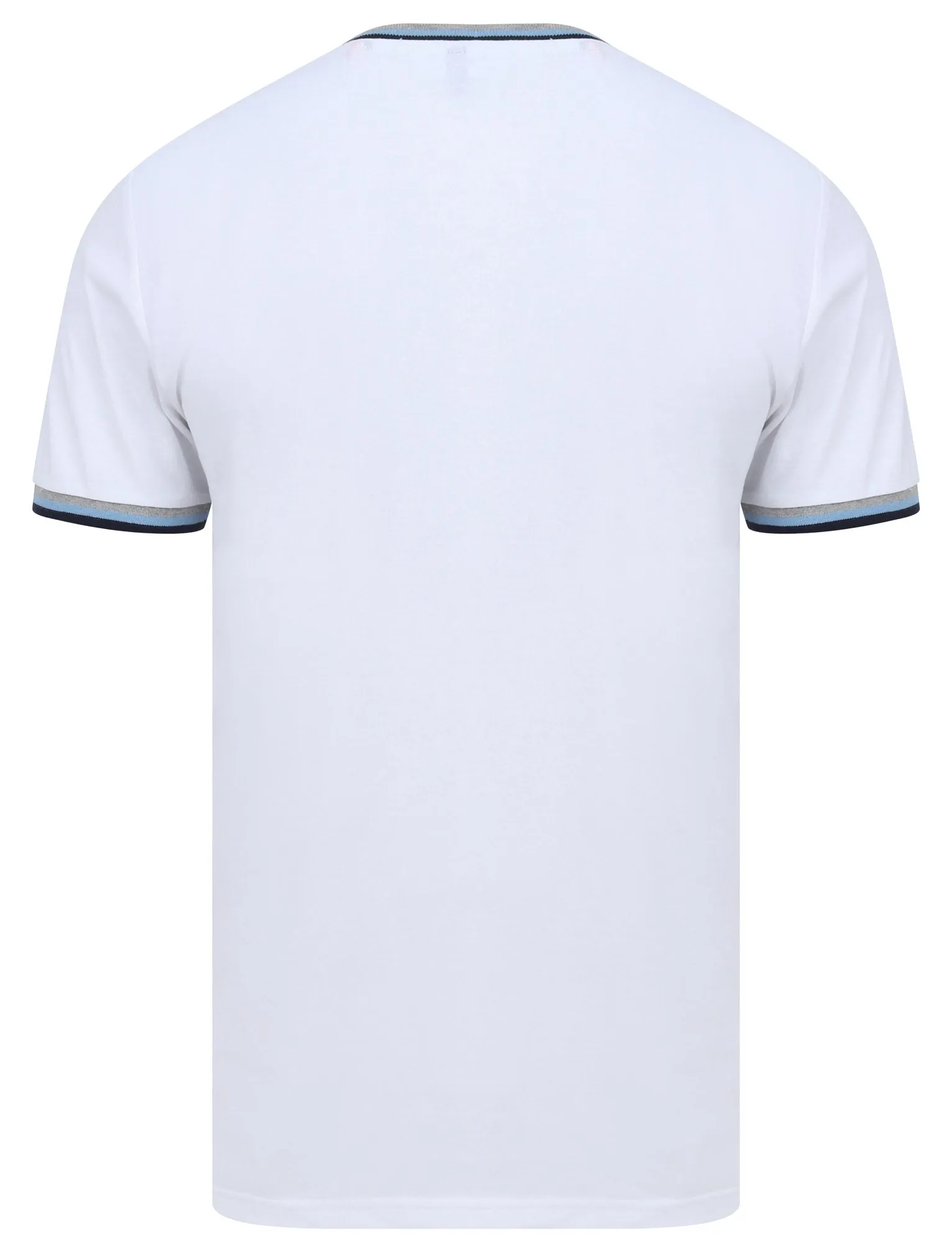 Archer Cotton Jersey T-Shirt with Ribbed Tipping in Bright White - Le Shark
