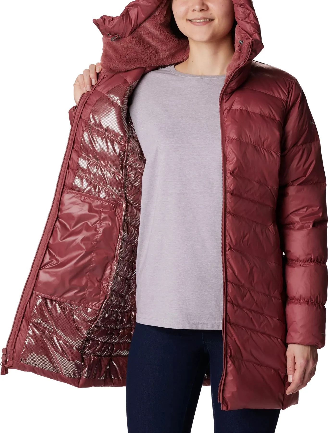 Autumn Park Down Hooded Mid Jacket - Women's|-|Manteau à capuchon mi-long en duvet Autumn Park - Femme