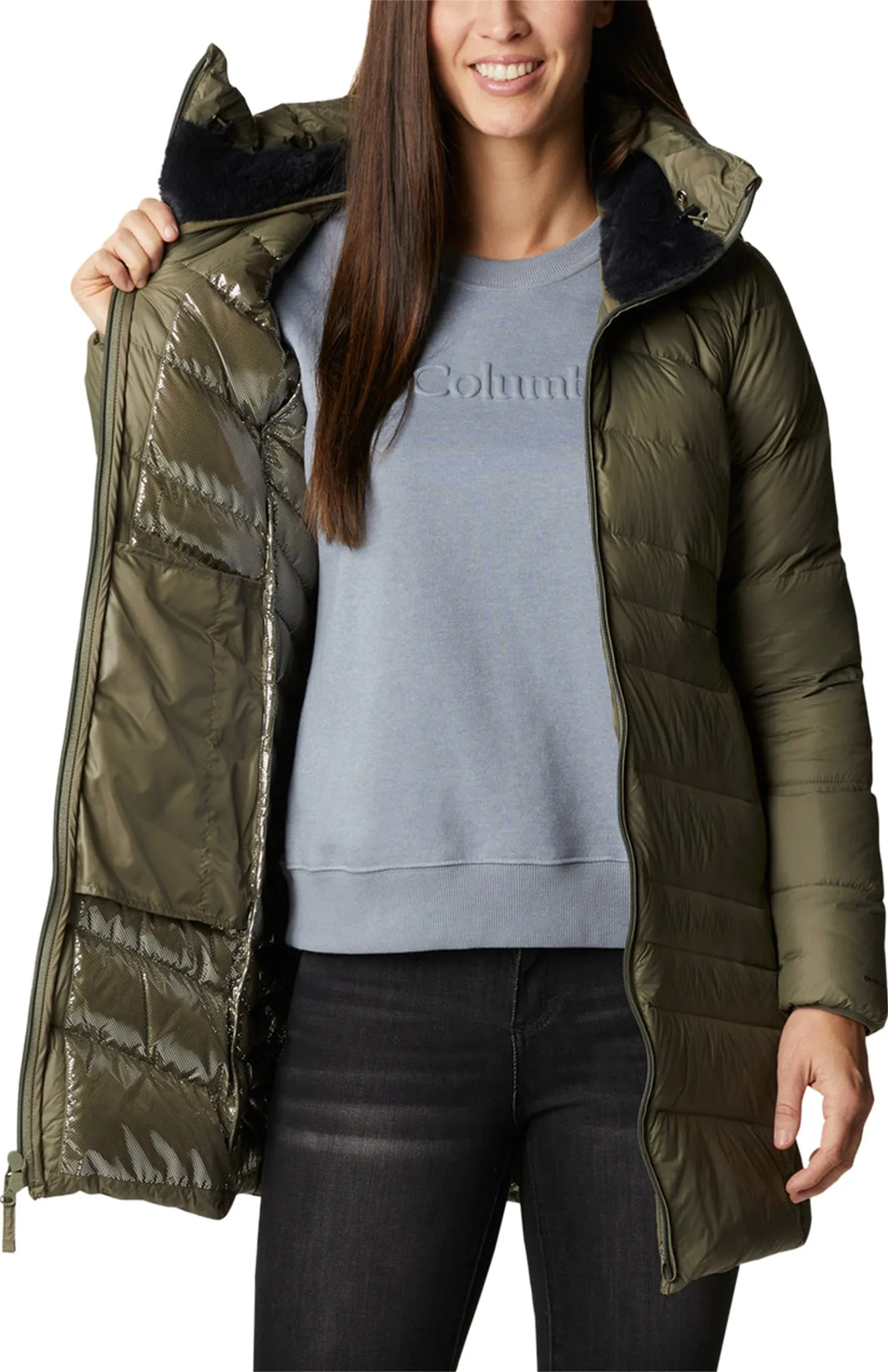 Autumn Park Down Hooded Mid Jacket - Women's|-|Manteau à capuchon mi-long en duvet Autumn Park - Femme