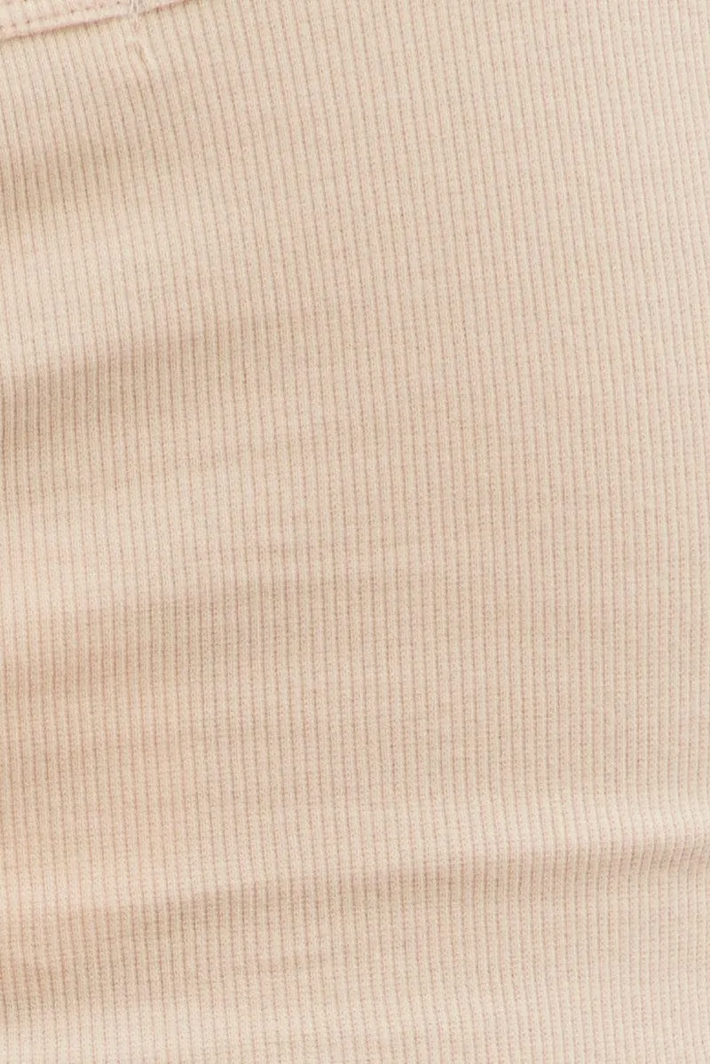 Beige Corset Top Sleeveless Scoop Neck