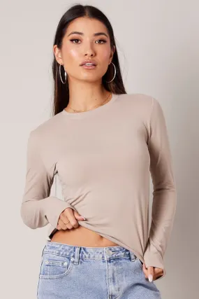 Beige Supersoft Top Long Sleeve