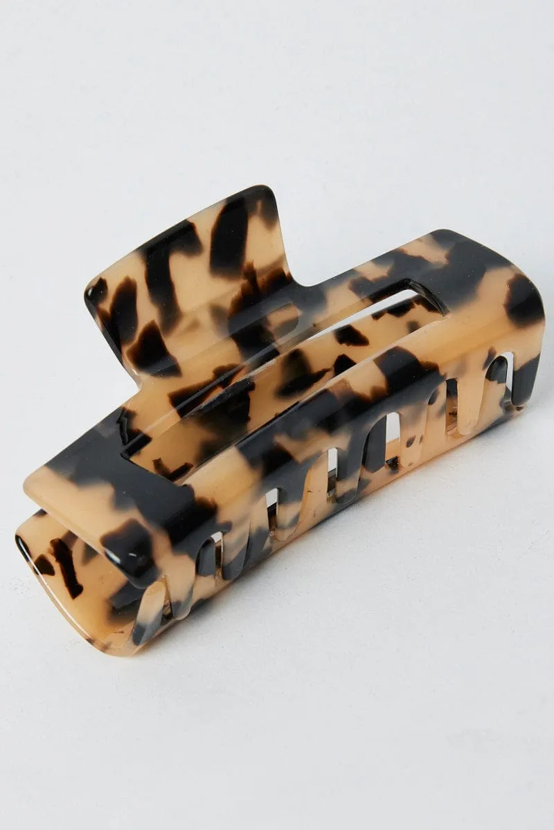 Beige Tortoise Claw Clip