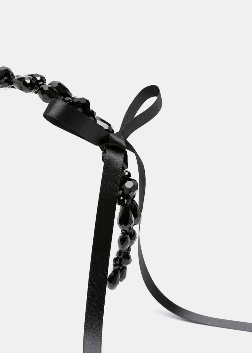 Black Bow Ribbon Daisy Chain Hairband