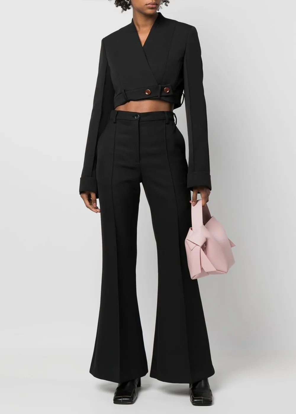 Black Cropped Suit Jacket