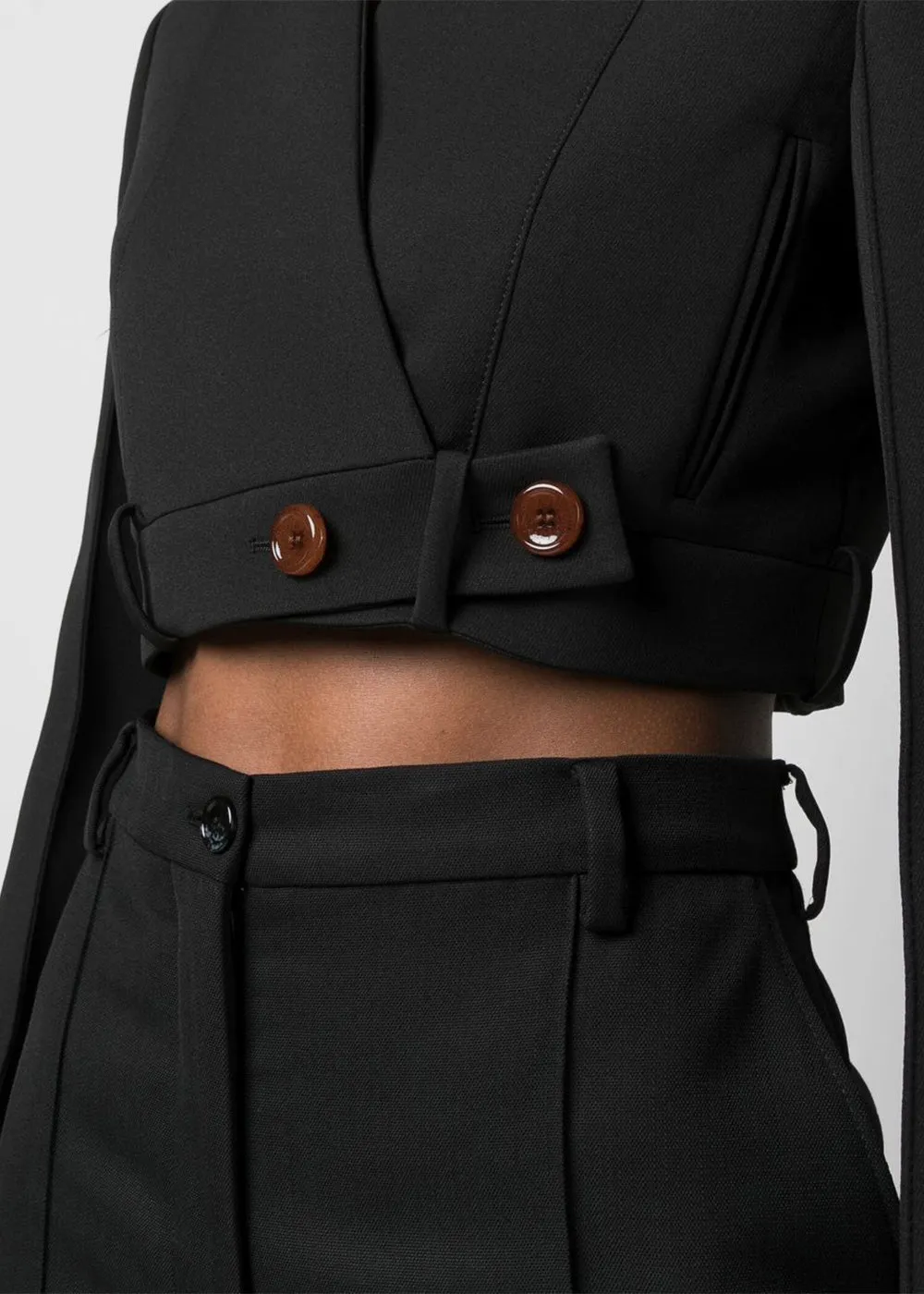 Black Cropped Suit Jacket