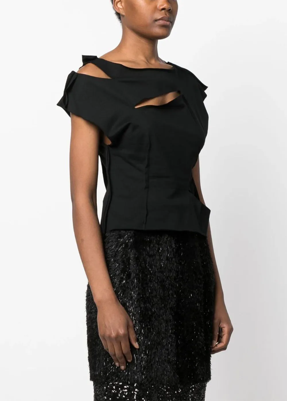 Black Cut-Out Tank Top