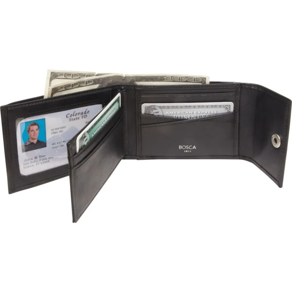 Bosca Nappa Vitello Mens Leather Snap Wallet