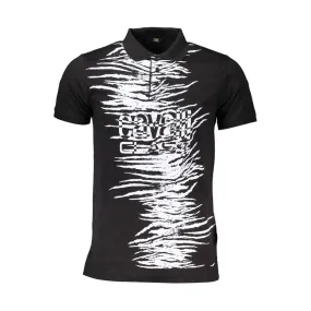 Cavalli Class Black Cotton Men Polo Men's Shirt