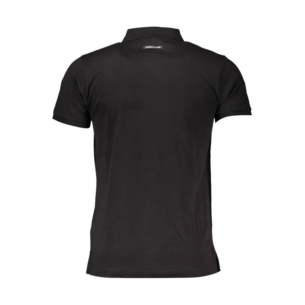 Cavalli Class Black Cotton Men Polo Men's Shirt