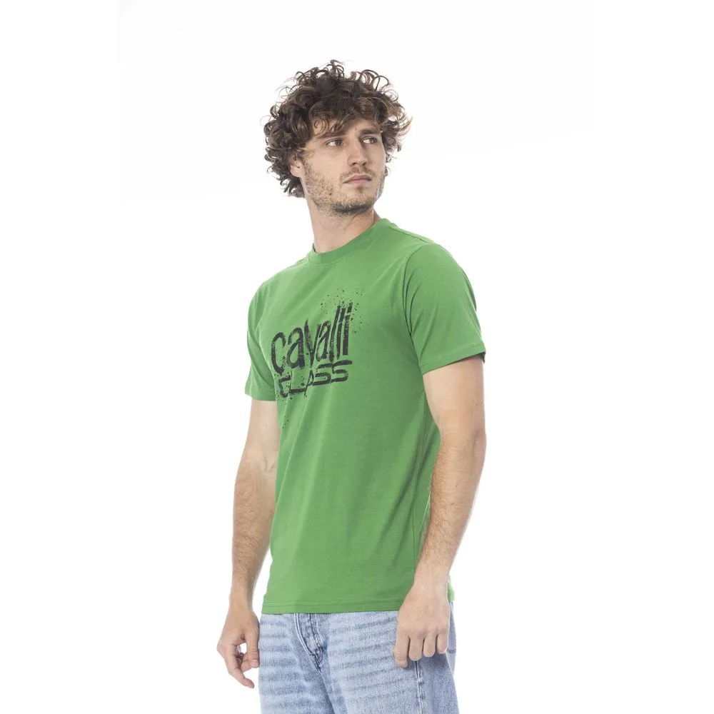 Cavalli Class Green Cotton Men Men's T-Shirt