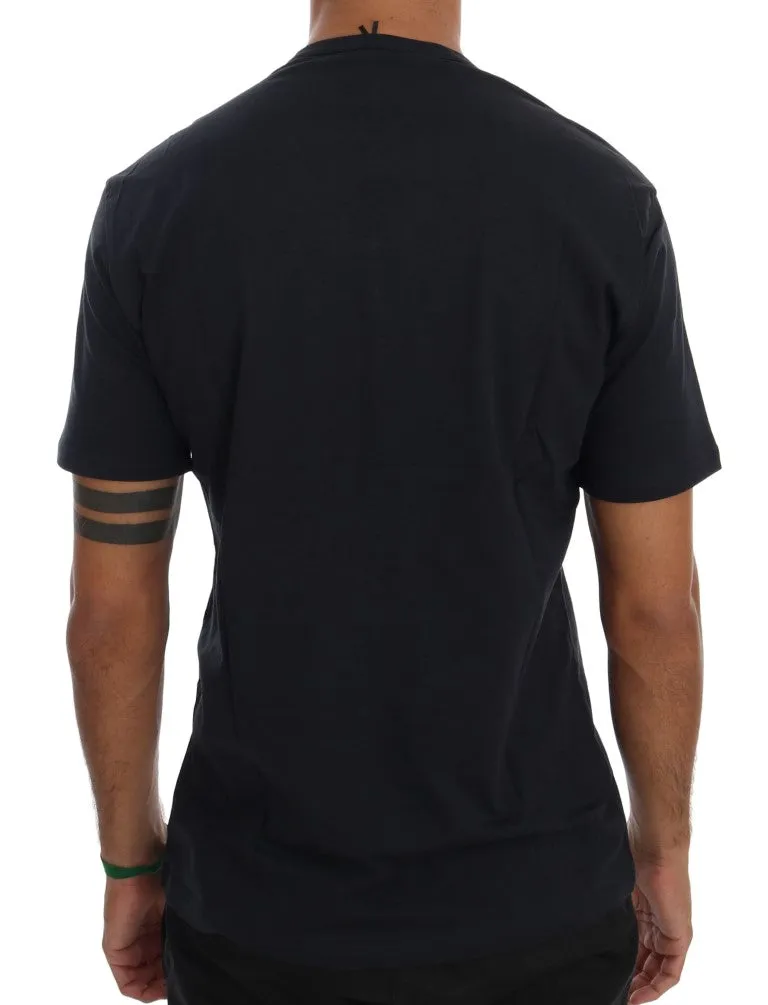 Daniele Alessandrini Chic Blue V-Neck Cotton Men's Tee