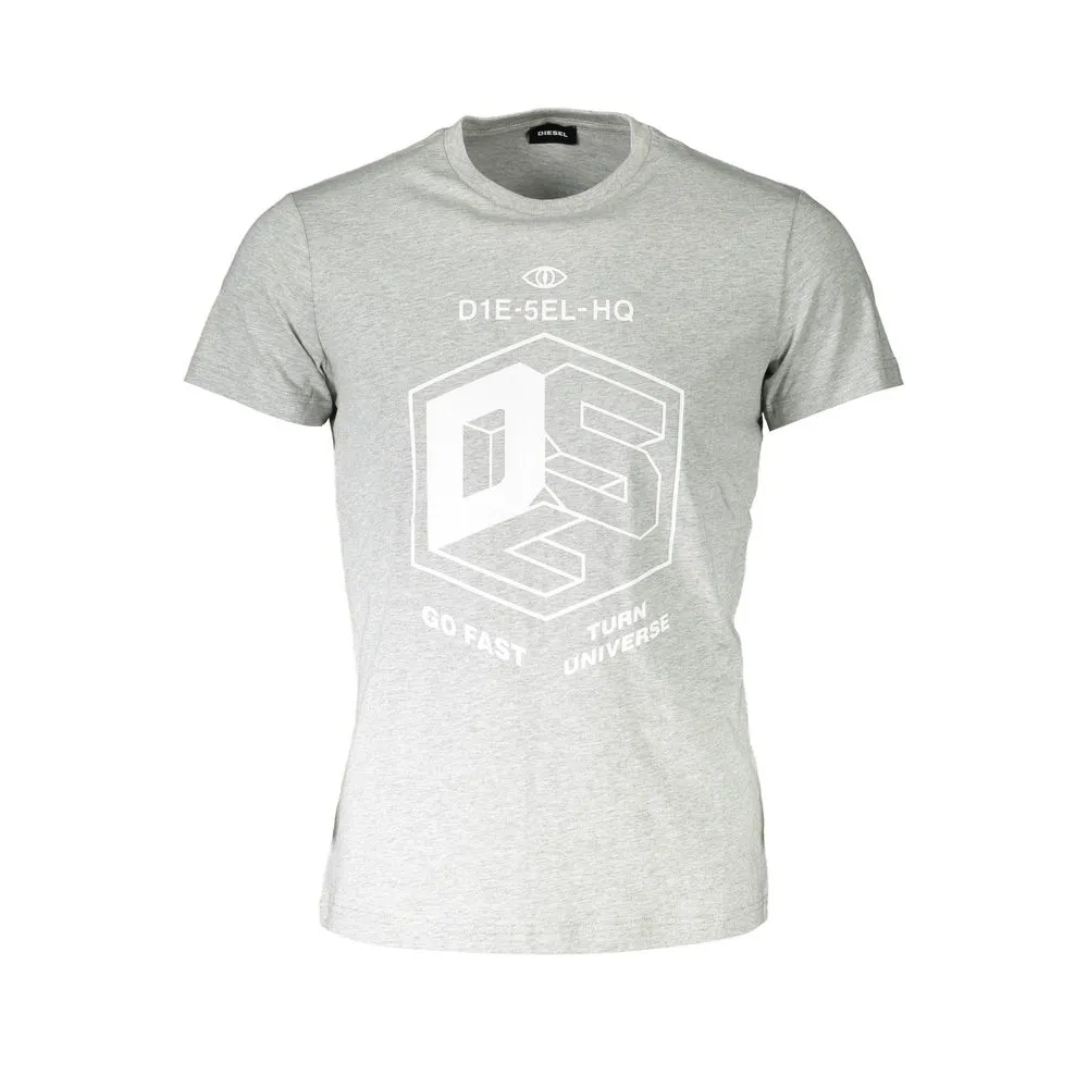 Diesel Gray Cotton Men Men's T-Shirt