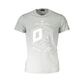 Diesel Gray Cotton Men Men's T-Shirt