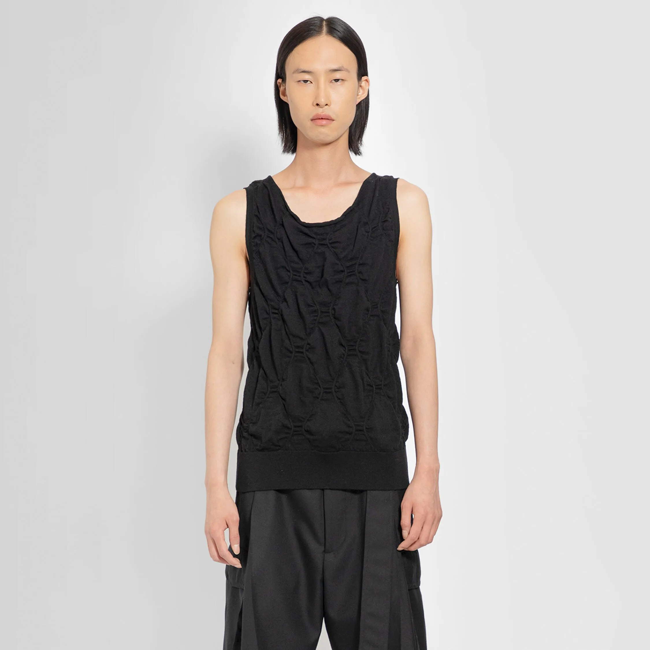 DRIES VAN NOTEN MAN BLACK T-SHIRTS & TANK TOPS