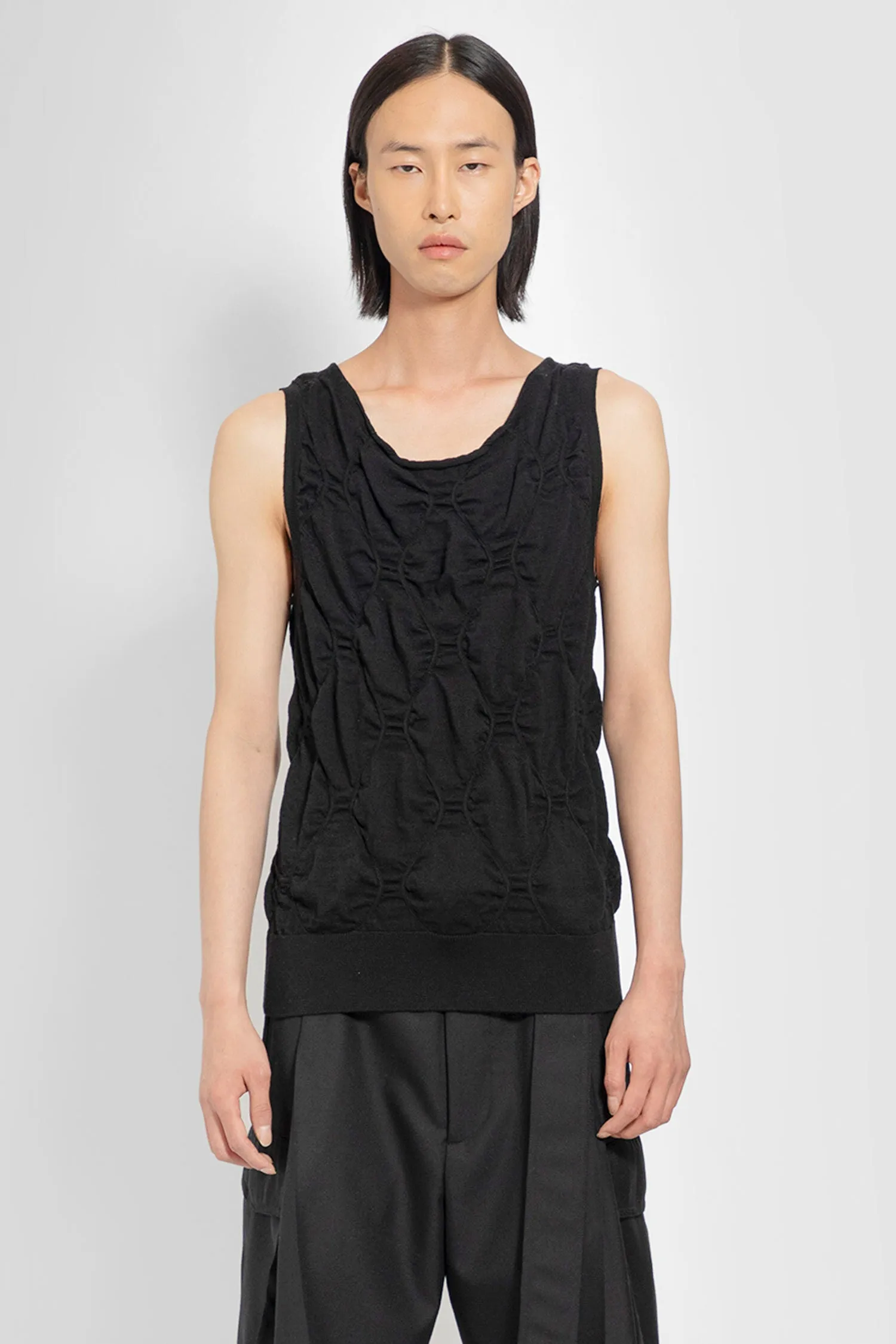 DRIES VAN NOTEN MAN BLACK T-SHIRTS & TANK TOPS