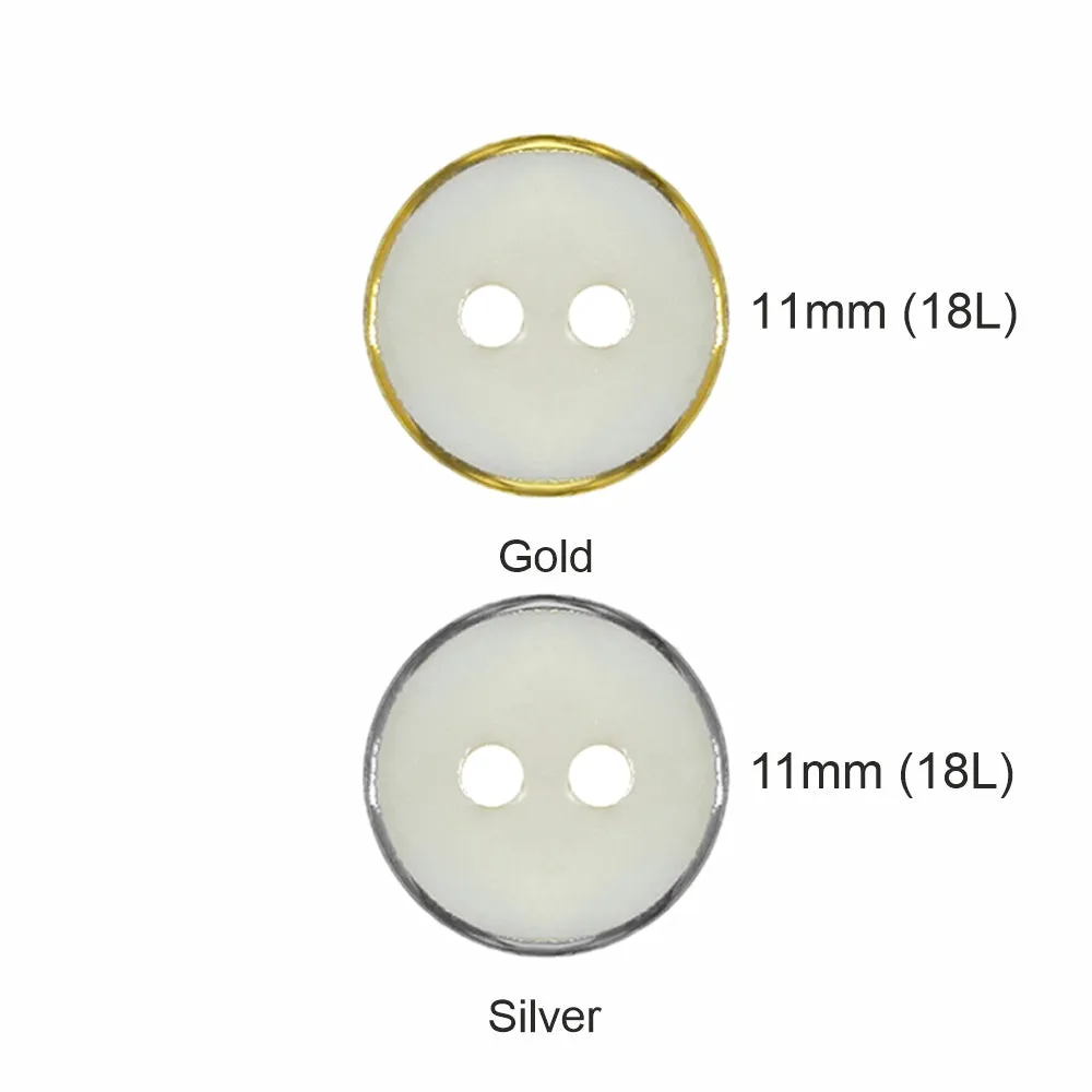 Fancy Premium Round Shape 2-Hole 11mm Shirt/Kurta Natural Buttons