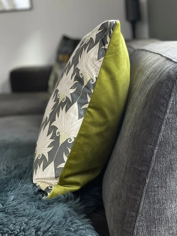 Green Royale velvet cushion