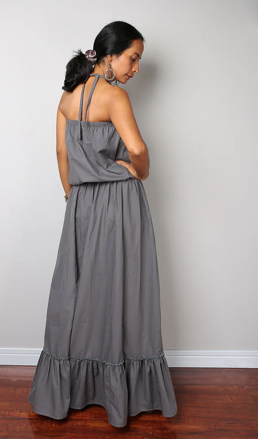 Grey Maxi Dress / Romantic Summer Dress  : Cheer me Up collection