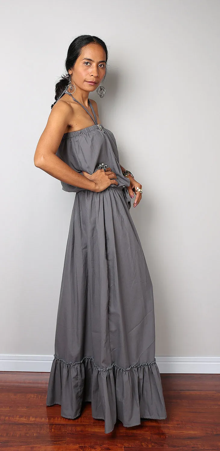 Grey Maxi Dress / Romantic Summer Dress  : Cheer me Up collection