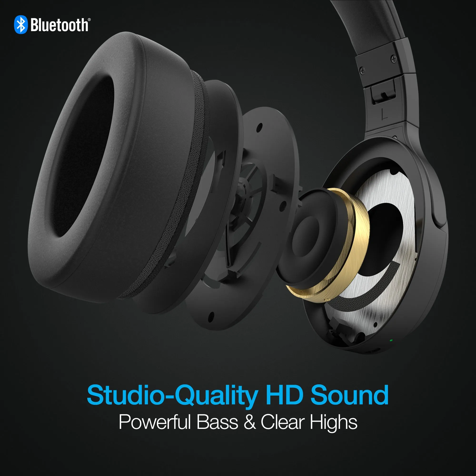 Hypercel Naztech DRIVER ANC1000 Wireless Headphones Black 15136