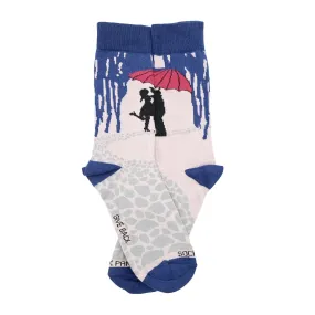 Kissing in the Rain Socks from the Sock Panda (Adult Medium - Women's Shoe Sizes 5-10)