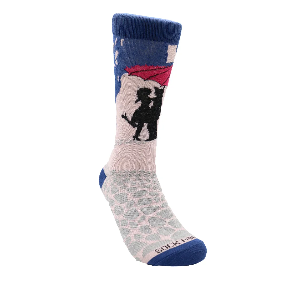 Kissing in the Rain Socks from the Sock Panda (Adult Medium - Women's Shoe Sizes 5-10)
