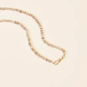 labradorite beaded mood necklace - 10k yellow gold, labradorite