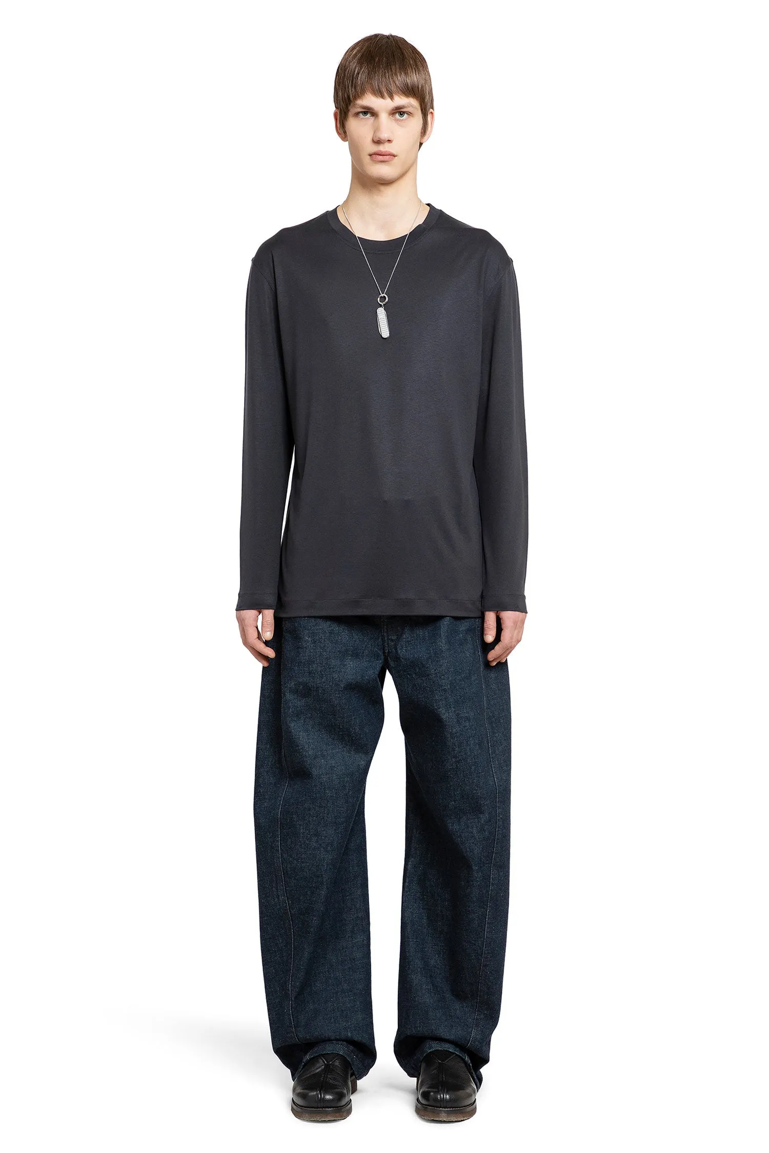 LEMAIRE MAN BLACK T-SHIRTS & TANK TOPS