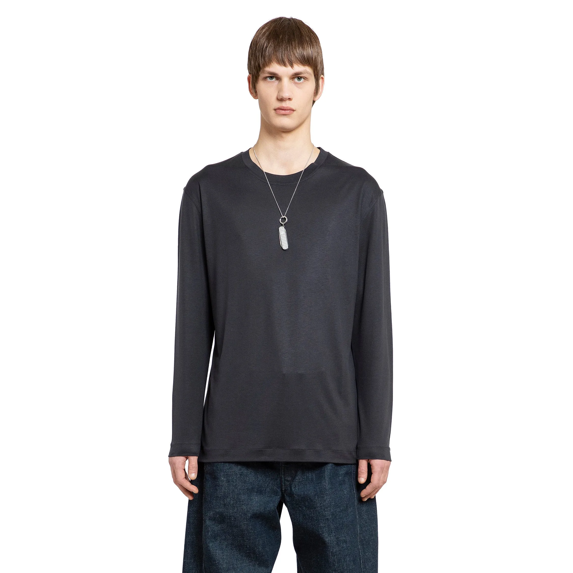 LEMAIRE MAN BLACK T-SHIRTS & TANK TOPS