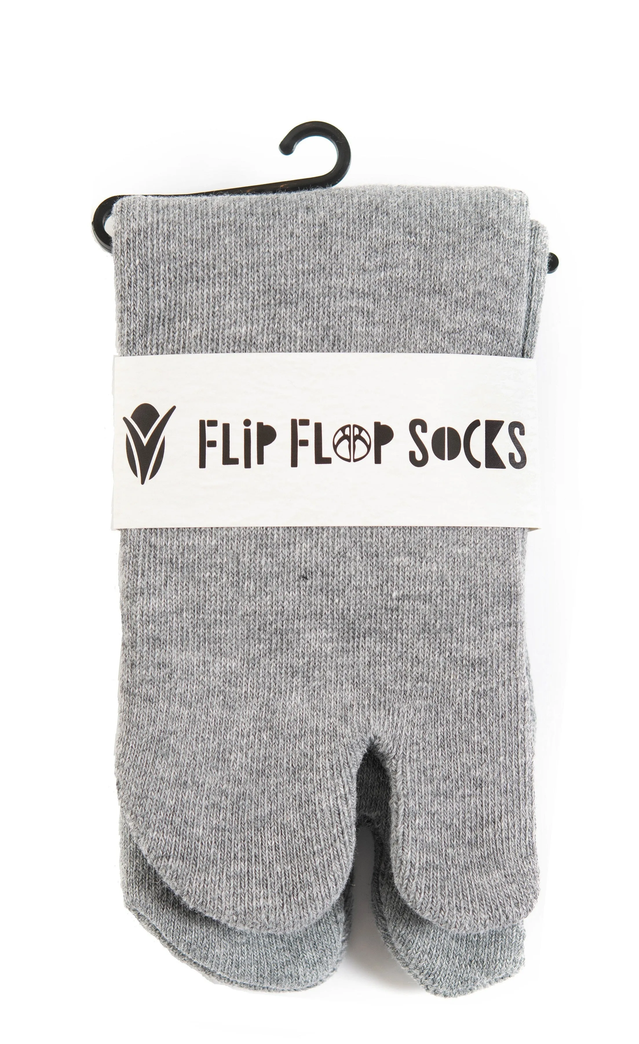 Mini-Crew - V-Toe Thicker Flip-Flop Tabi Socks Athletic or Casual Grey Cotton Blend Comfortable Stylish