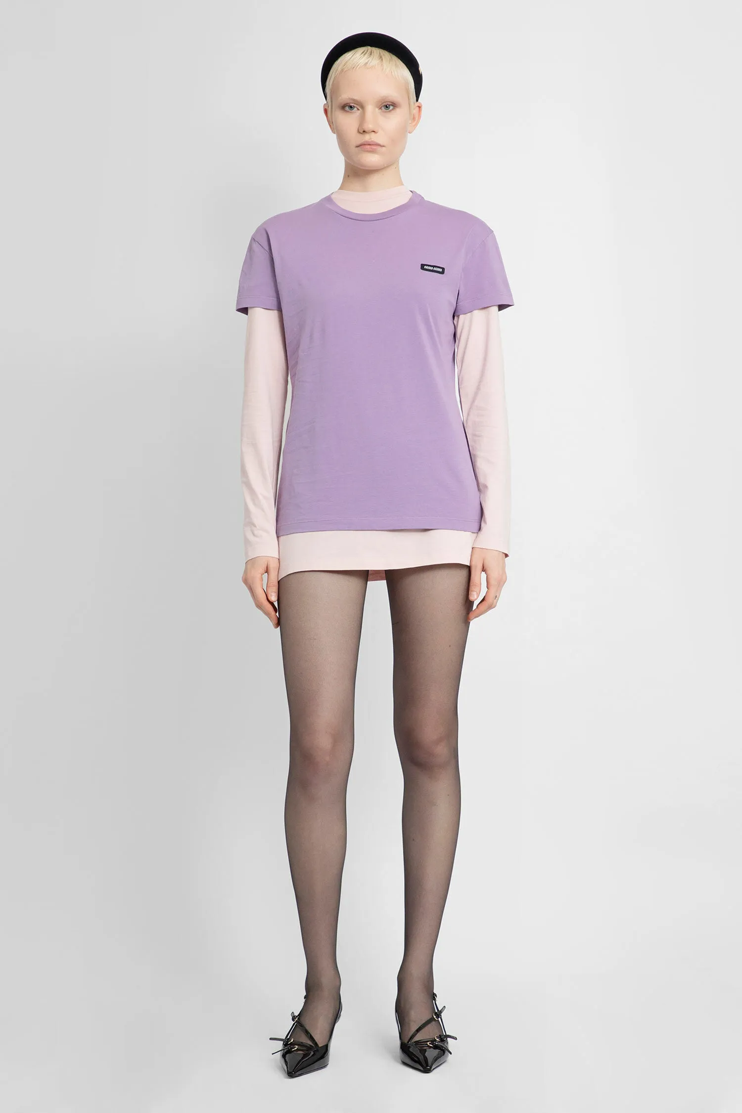 MIU MIU WOMAN MULTICOLOR T-SHIRTS & TANK TOPS