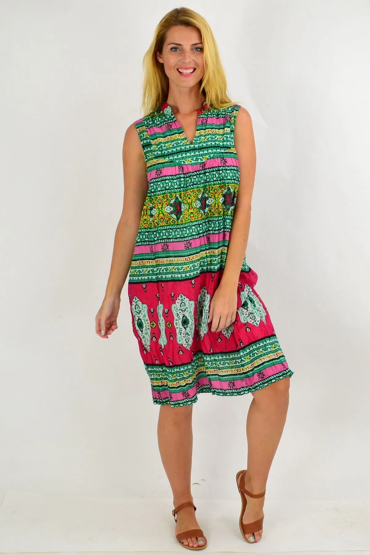 Oriental Green Line Tunic Dress