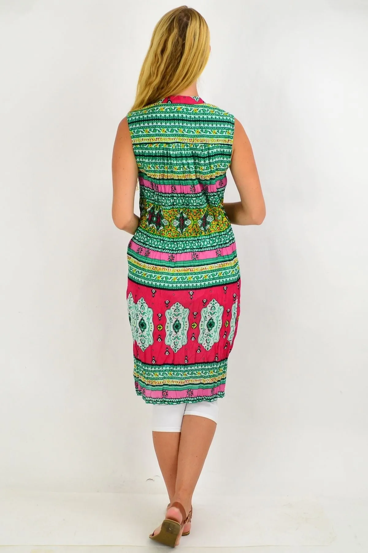 Oriental Green Line Tunic Dress