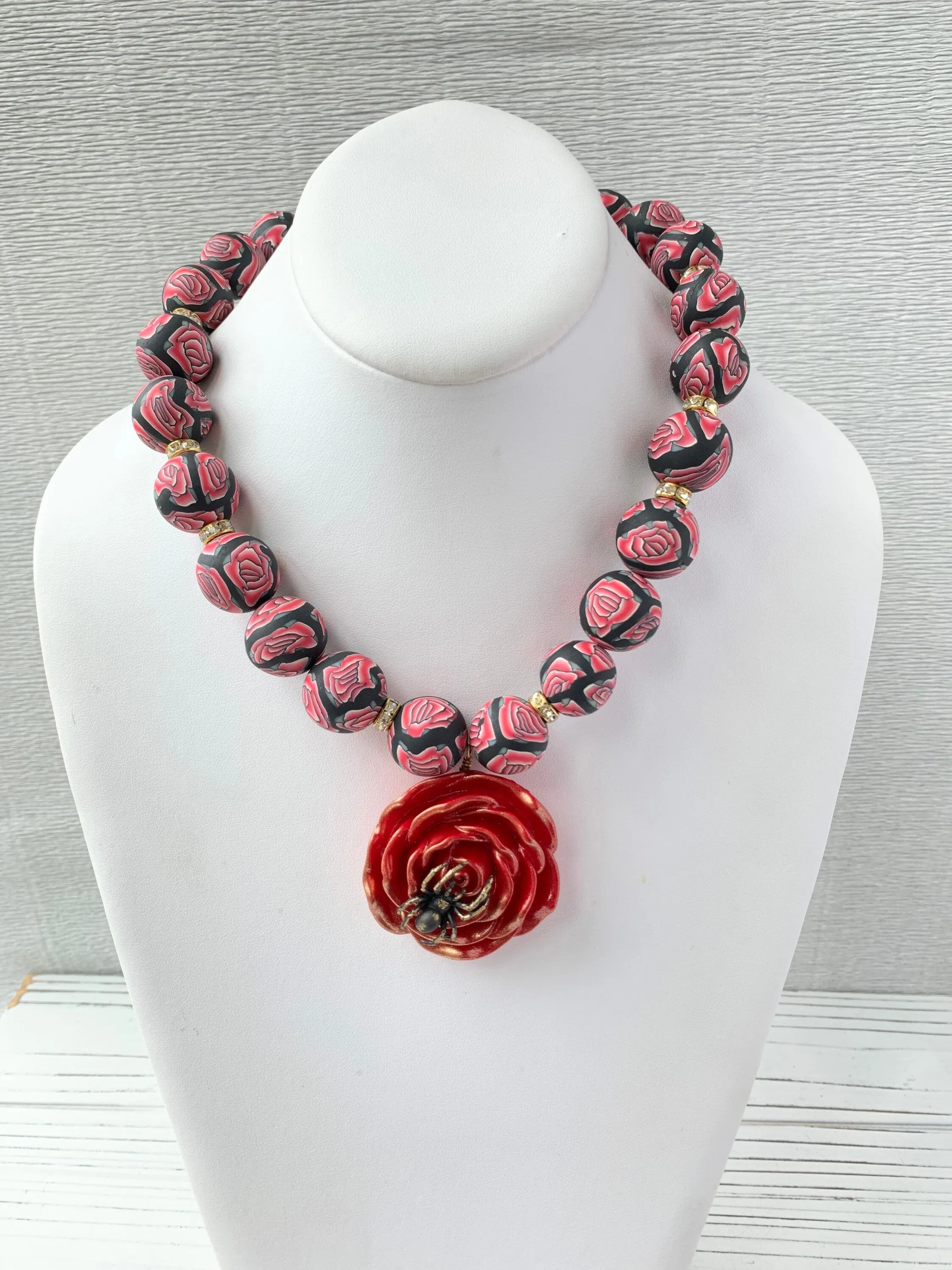 Roses Are Red Statement Necklace