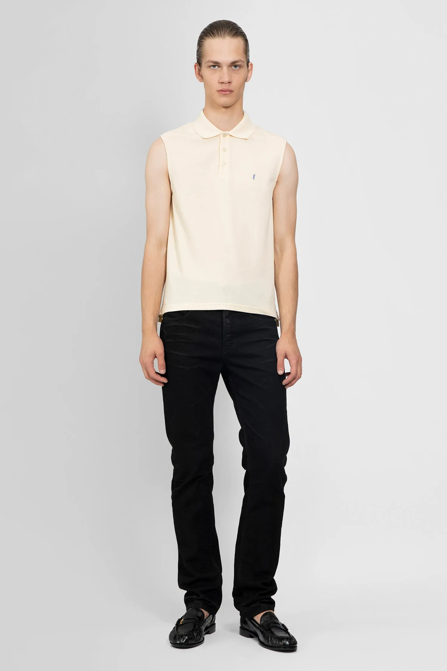 SAINT LAURENT MAN BEIGE T-SHIRTS & TANK TOPS