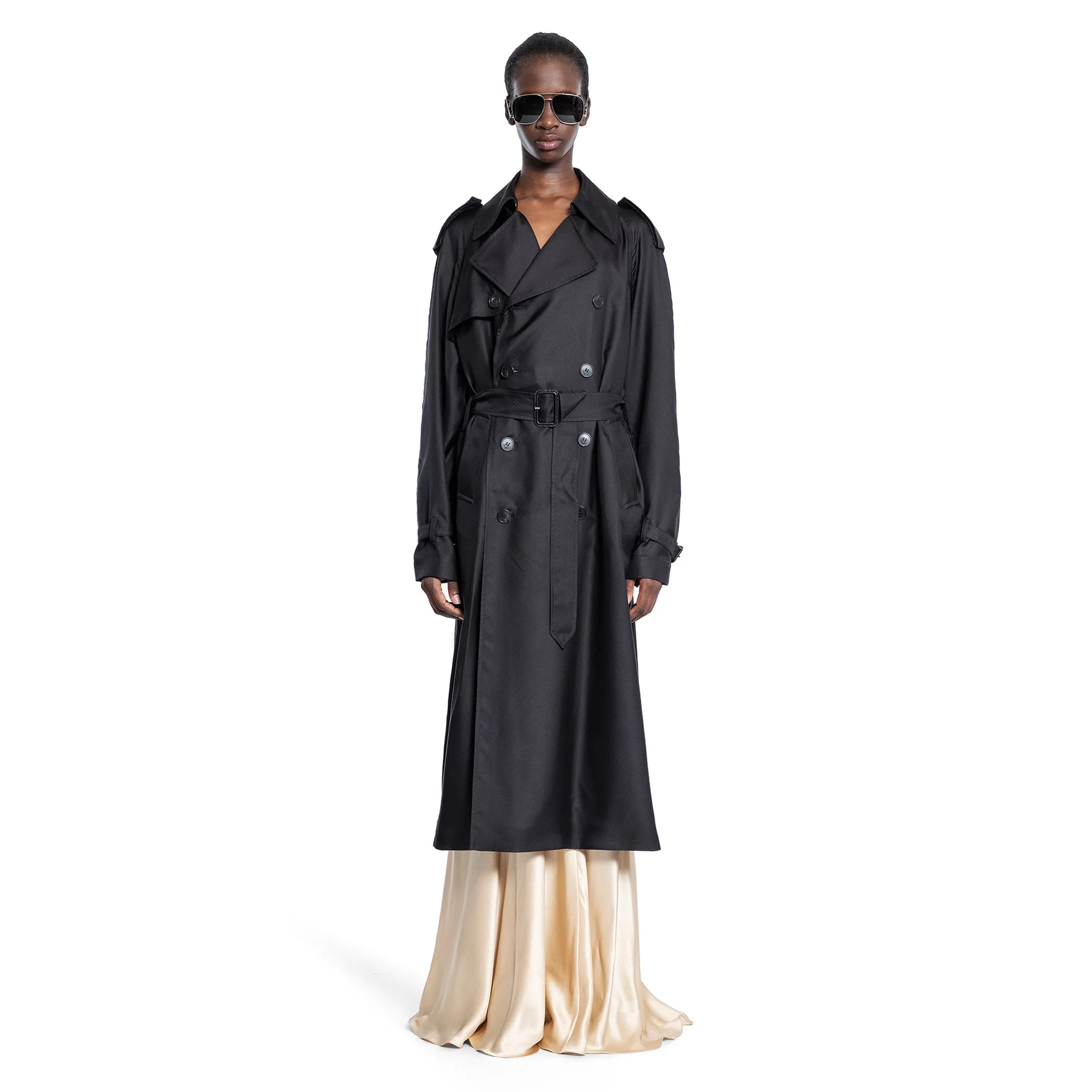 SAINT LAURENT WOMAN BLACK COATS