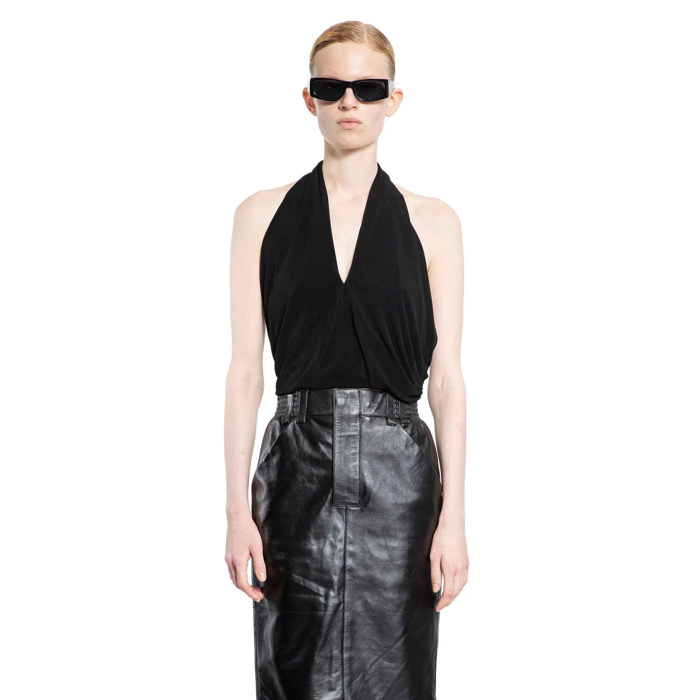 SAINT LAURENT WOMAN BLACK TOPS