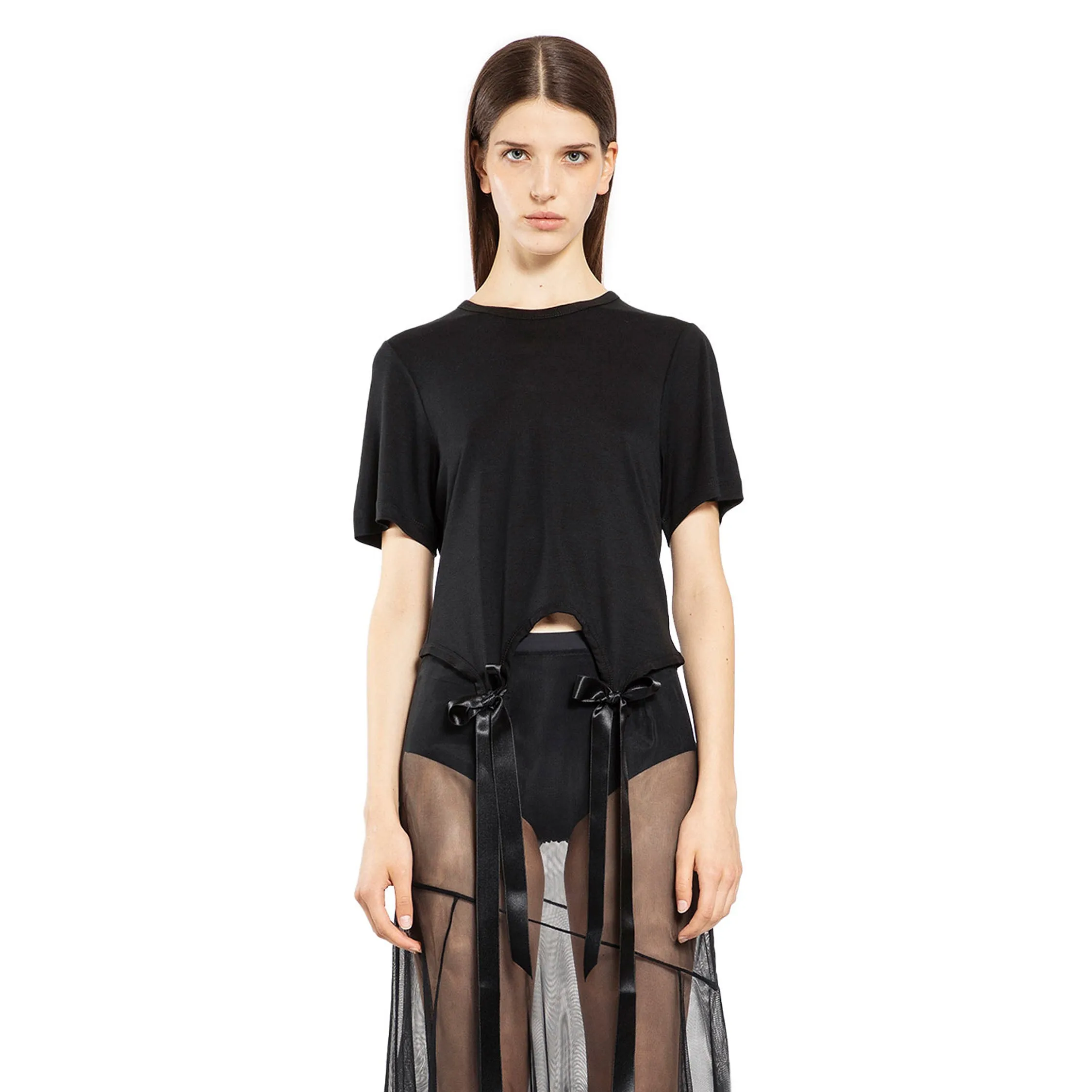 SIMONE ROCHA WOMAN BLACK T-SHIRTS & TANK TOPS