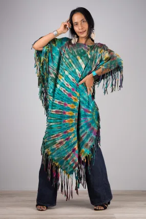 Tie dye poncho top