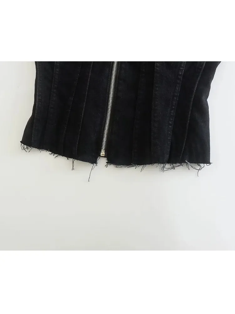 Women Denim Corset Top