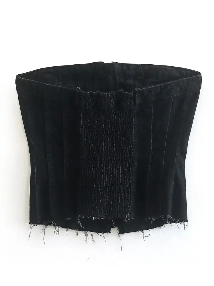 Women Denim Corset Top