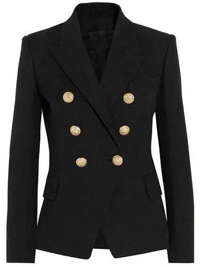 Women’s Double-Breasted Blazer Jacket in Black or White
