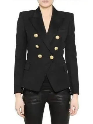 Women’s Double-Breasted Blazer Jacket in Black or White