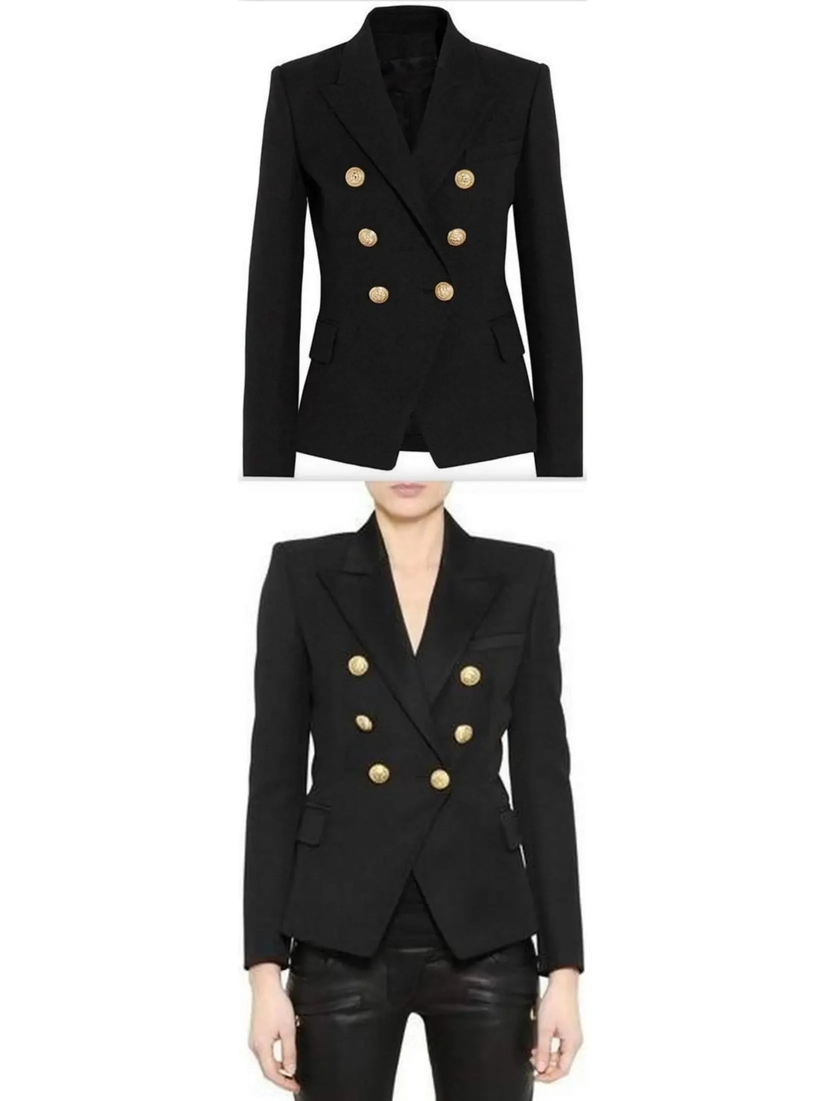 Women’s Double-Breasted Blazer Jacket in Black or White