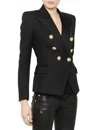Women’s Double-Breasted Blazer Jacket in Black or White
